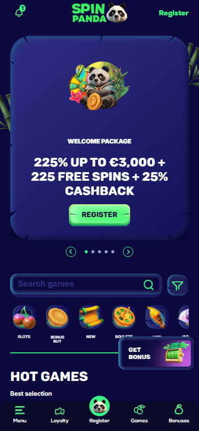 SpinPanda Casino Mobile screenshot